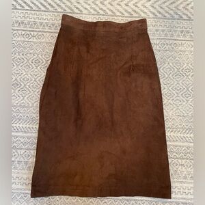Rare Vintage Maxima for Ann Taylor Brown Suede Pencil Skirt